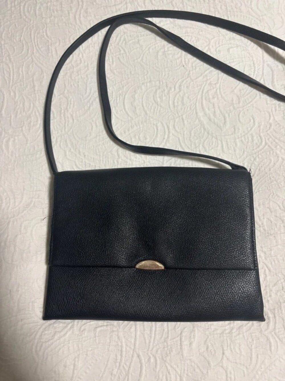 Small black H&M handbag with long shoulder strap